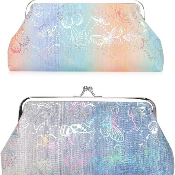 Stylish 2 PCS Leather Change Purse with Butterfly Design | Perfect Gift for Her - Picture 1 of 9